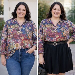 Paisley Multicolor Button Down Shirt